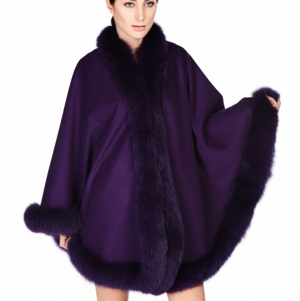 Purple Fur Poncho / Cape (One SIze)
